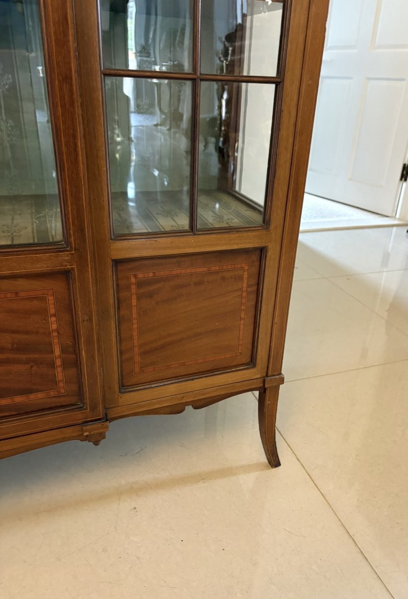 Superb Quality Antique Edwardian Inlaid Mahogany Display Cabinet - Image 7